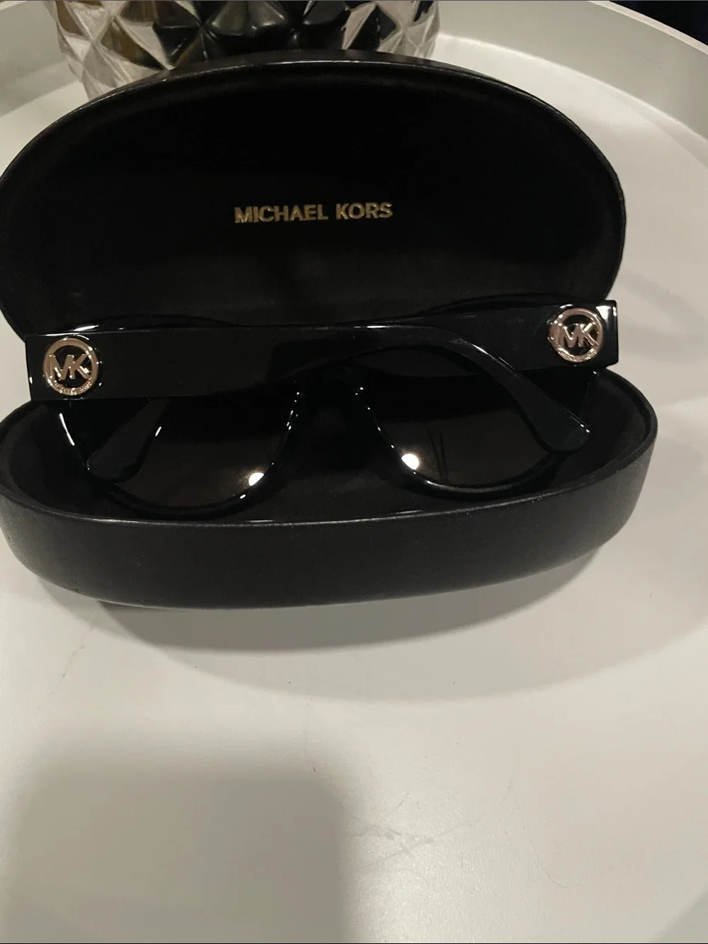 Michael Kors Black Aviator Sunglasses with Branded Case